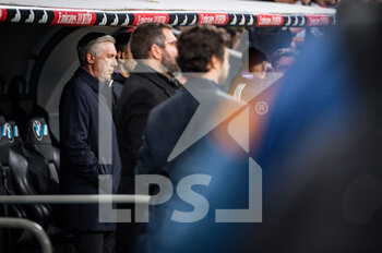 2023-02-25 - Carlo Ancelotti before the football match between
Real Madrid and Atletico Madrid called “El Derby” valid for the matchday 23 of La Liga celebrated in Madrid, Spain at Bernabeu stadium on Saturday 25 February 2023 - REAL MADRID VS ATLETICO MADRID - SPANISH LA LIGA - SOCCER