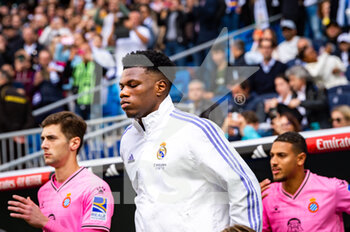 2023-03-11 - Aurélien Tchouaméni (Real Madrid) before the football match between
Real Madrid and Espanyol
valid for the match day 25 of the Spanish first division league “La Liga” celebrated in Madrid, Spain at Bernabeu stadium on Saturday 11 March 2023 - REAL MADRID VS ESPANYOL - SPANISH LA LIGA - SOCCER
