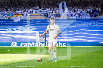 2023-03-11 - Toni Kroos (Real Madrid)in action during the football match between
Real Madrid and Espanyol
valid for the match day 25 of the Spanish first division league “La Liga” celebrated in Madrid, Spain at Bernabeu stadium on Saturday 11 March 2023 - REAL MADRID VS ESPANYOL - SPANISH LA LIGA - SOCCER