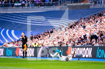 2023-03-11 - Vinícius Júnior (Real Madrid) protesting against the referee during the football match between
Real Madrid and Espanyol
valid for the match day 25 of the Spanish first division league “La Liga” celebrated in Madrid, Spain at Bernabeu stadium on Saturday 11 March 2023 - REAL MADRID VS ESPANYOL - SPANISH LA LIGA - SOCCER
