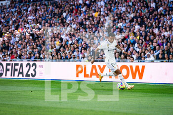 2023-04-02 - Rodrygo (Real Madrid) in action during the football match between
Real Madrid and Valladolid
valid for the match day 27 of the Spanish first division league “La Liga” celebrated in Madrid, Spain at Bernabeu stadium on Sunday 02 April 2023 - REAL MADRID VS VALLADOLID - SPANISH LA LIGA - SOCCER