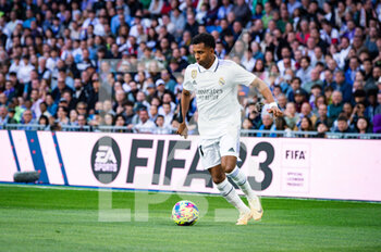 2023-04-02 - Rodrygo (Real Madrid) in action during the football match between
Real Madrid and Valladolid
valid for the match day 27 of the Spanish first division league “La Liga” celebrated in Madrid, Spain at Bernabeu stadium on Sunday 02 April 2023 - REAL MADRID VS VALLADOLID - SPANISH LA LIGA - SOCCER