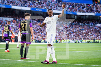 2023-04-02 - David Alaba (Real Madrid) in action during the football match between
Real Madrid and Valladolid
valid for the match day 27 of the Spanish first division league “La Liga” celebrated in Madrid, Spain at Bernabeu stadium on Sunday 02 April 2023 - REAL MADRID VS VALLADOLID - SPANISH LA LIGA - SOCCER