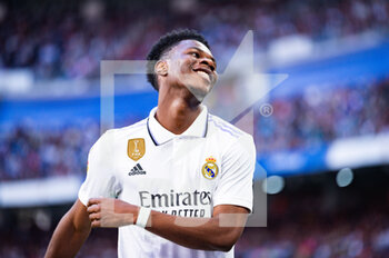 2023-04-02 - Aurélien Tchouaméni (Real Madrid) in action during the football match between
Real Madrid and Valladolid
valid for the match day 27 of the Spanish first division league “La Liga” celebrated in Madrid, Spain at Bernabeu stadium on Sunday 02 April 2023 - REAL MADRID VS VALLADOLID - SPANISH LA LIGA - SOCCER