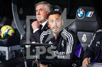 2023-04-08 - Davide Ancelotti (Real Madrid) and Carlo Ancelotti (Real Madrid) before the football match between
Real Madrid and Villareal
valid for the match day 28 of the Spanish first division league “La Liga” celebrated in Madrid, Spain at Bernabeu stadium on Saturday 08 April 2023 - REAL MADRID VS VILLAREAL - SPANISH LA LIGA - SOCCER
