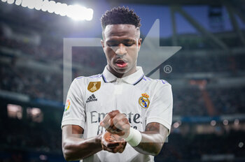 2023-04-08 - Vinícius Júnior (Real Madrid) before the football match between
Real Madrid and Villareal
valid for the match day 28 of the Spanish first division league “La Liga” celebrated in Madrid, Spain at Bernabeu stadium on Saturday 08 April 2023 - REAL MADRID VS VILLAREAL - SPANISH LA LIGA - SOCCER