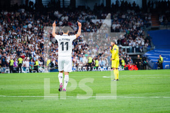 2023-04-08 - Marco Asensio (Real Madrid) celebrate a goal during the football match between
Real Madrid and Villareal
valid for the match day 28 of the Spanish first division league “La Liga” celebrated in Madrid, Spain at Bernabeu stadium on Saturday 08 April 2023 - REAL MADRID VS VILLAREAL - SPANISH LA LIGA - SOCCER