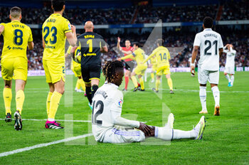 2023-04-08 - Eduardo Camavinga (Real Madrid) during the the action in which Real Madrid claim a penalty kick during the football match between
Real Madrid and Villareal
valid for the match day 28 of the Spanish first division league “La Liga” celebrated in Madrid, Spain at Bernabeu stadium on Saturday 08 April 2023 - REAL MADRID VS VILLAREAL - SPANISH LA LIGA - SOCCER