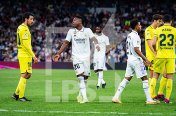 2023-04-08 - Vinícius Júnior (Real Madrid) is arguing with Daniel Parejo (Villareal) during the football match between
Real Madrid and Villareal
valid for the match day 28 of the Spanish first division league “La Liga” celebrated in Madrid, Spain at Bernabeu stadium on Saturday 08 April 2023 - REAL MADRID VS VILLAREAL - SPANISH LA LIGA - SOCCER