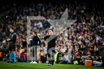 2023-04-10 - Head Coach Xavi Hernandez (FC Barcelona) during a La Liga Santander match between FC Barcelona and Girona FC at Spotify Camp Nou, in Barcelona, Spain on April 10, 2023. (Photo / Felipe Mondino) - FC BARCELONA VS GIRONA FC - SPANISH LA LIGA - SOCCER