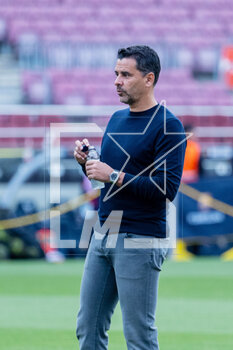 2023-04-10 - Michel Gonzalez coach of Girona FC during the Spanish championship La Liga football match between FC Barcelona and Girona FC on April 10, 2023 at Spotify Camp Nou stadium in Barcelona, Spain - FOOTBALL - SPANISH CHAMP - FC BARCELONA V GIRONA - SPANISH LA LIGA - SOCCER