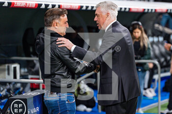 2023-04-22 - Carlo Ancelotti (Real Madrid) and Carlos Carvalhal (Celta Vigo) during the football match between
Real Madrid and Celta Vigo
valid for the match day 30 of the Spanish first division league “La Liga” celebrated in Madrid, Spain at Bernabeu stadium on Saturday 22 April 2023 - REAL MADRID VS CELTA VIGO - SPANISH LA LIGA - SOCCER