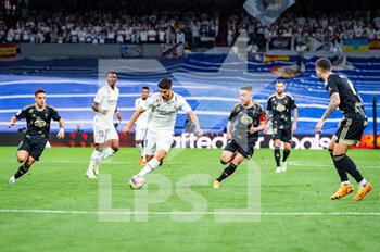 2023-04-22 - Marco Asensio (Real Madrid) in action during the football match between
Real Madrid and Celta Vigo
valid for the match day 30 of the Spanish first division league “La Liga” celebrated in Madrid, Spain at Bernabeu stadium on Saturday 22 April 2023 - REAL MADRID VS CELTA VIGO - SPANISH LA LIGA - SOCCER