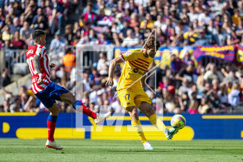 2023-04-23 - Marcos Alonso of FC Barcelona during the Spanish championship La Liga football match between FC Barcelona and Atletico de Madrid on April 23, 2023 at Spotify Camp Nou stadium in Barcelona, Spain - FOOTBALL - SPANISH CHAMP - FC BARCELONA V ATLETICO MADRID - SPANISH LA LIGA - SOCCER