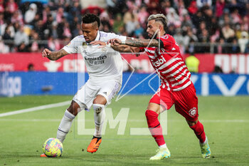 2023-04-25 - Eder Militao of Real Madrid and Valentin "Taty" Castellanos of Girona during the Spanish championship La Liga football match between Girona FC and Real Madrid on April 25, 2023 at Montilivi stadium in Girona, Spain - FOOTBALL - SPANISH CHAMP - GIRONA V REAL MADRID - SPANISH LA LIGA - SOCCER