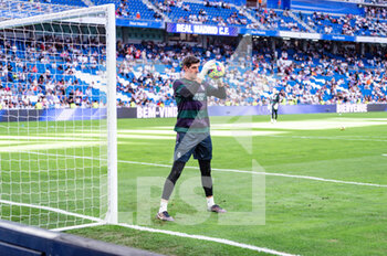 2023-04-29 - Thibaut Courtois (Real Madrid) during the warm up before the football match between
Real Madrid and Almeria
valid for the match day 32 of the Spanish first division league “La Liga” celebrated in Madrid, Spain at Bernabeu stadium on Saturday 29 April 2023 - REAL MADRID VS ALMERIA - SPANISH LA LIGA - SOCCER