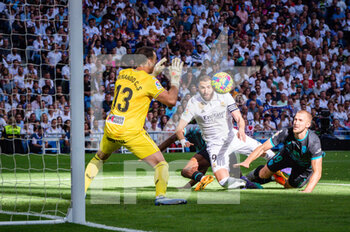 2023-04-29 - Karim Benzema (Real Madrid) in action during the football match between
Real Madrid and Almeria
valid for the match day 32 of the Spanish first division league “La Liga” celebrated in Madrid, Spain at Bernabeu stadium on Saturday 29 April 2023 - REAL MADRID VS ALMERIA - SPANISH LA LIGA - SOCCER