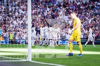 2023-04-29 - Karim Benzema (Real Madrid), Toni Kroos (Real Madrid), Vinícius Júnior (Real Madrid) celebrate a goal during the football match between
Real Madrid and Almeria
valid for the match day 32 of the Spanish first division league “La Liga” celebrated in Madrid, Spain at Bernabeu stadium on Saturday 29 April 2023 - REAL MADRID VS ALMERIA - SPANISH LA LIGA - SOCCER