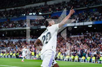 2023-05-13 - Vinícius Júnior (Real Madrid) celebrate a goal during the football match between
Real Madrid and Getafe
valid for the match day 34 of the Spanish first division league “La Liga” celebrated in Madrid, Spain at Bernabeu stadium on Saturday 13 May 2023 - REAL MADRID VS GETAFE - SPANISH LA LIGA - SOCCER