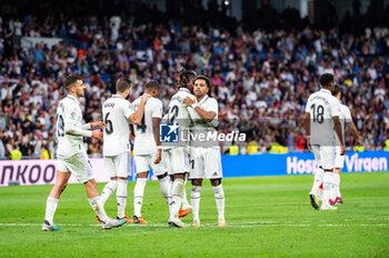 2023-05-24 - Rodrygo (Real Madrid) with Eduardo Camavinga (Real Madrid) celebrate his goal during the football match between
Real Madrid and Rayo Vallecano
valid for the match day 36 of the Spanish first division league “La Liga” celebrated in Madrid, Spain at Bernabeu stadium on Wednesday 24 May 2023 - REAL MADRID VS RAYO VALLECANO - SPANISH LA LIGA - SOCCER