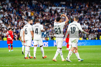 2023-05-24 - Rodrygo (Real Madrid) celebrate his goal during the football match between
Real Madrid and Rayo Vallecano
valid for the match day 36 of the Spanish first division league “La Liga” celebrated in Madrid, Spain at Bernabeu stadium on Wednesday 24 May 2023 - REAL MADRID VS RAYO VALLECANO - SPANISH LA LIGA - SOCCER