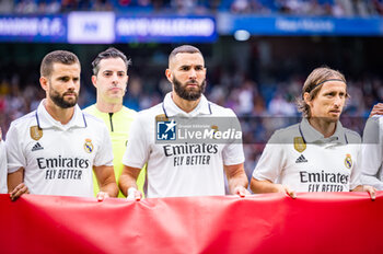 2023-05-24 - Nacho (Real Madrid), Karim Benzema (Real Madrid), Luka Modric (Real Madrid) before the football match between
Real Madrid and Rayo Vallecano
valid for the match day 36 of the Spanish first division league “La Liga” celebrated in Madrid, Spain at Bernabeu stadium on Wednesday 24 May 2023 - REAL MADRID VS RAYO VALLECANO - SPANISH LA LIGA - SOCCER