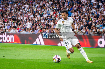 2023-05-24 - Rodrygo (Real Madrid) in action during the football match between
Real Madrid and Rayo Vallecano
valid for the match day 36 of the Spanish first division league “La Liga” celebrated in Madrid, Spain at Bernabeu stadium on Wednesday 24 May 2023 - REAL MADRID VS RAYO VALLECANO - SPANISH LA LIGA - SOCCER