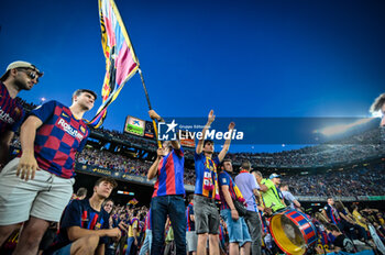 2023-05-28 - Supporters of FC Barcelona are seen during a La Liga Santander match between FC Barcelona and RCD Mallorca at Spotify Camp Nou, in Barcelona, Spain on May 28, 2023. (Photo / Felipe Mondino) - FC BARCELONA VS RCD MALLORCA - SPANISH LA LIGA - SOCCER