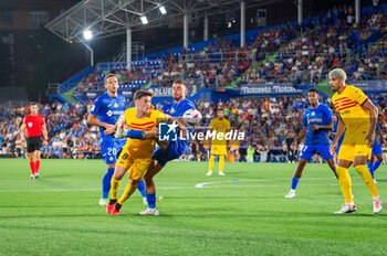 2023-08-13 - Gavi (Barcelona) 
during the controversial play with the alleged handball sanctioned by the var at the end of the LaLiga EA Sports football match between Getafe and Barcelona played at Coliseum Alfonso Perez Stadium on August 13, 2023 in Getafe, Spain - GETAFE VS BARCELONA - SPANISH LA LIGA - SOCCER