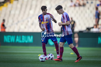 2023-08-20 - Lamine Yamal (FC Barcelona) and Gavi (FC Barcelona) during a La Liga EA Sports match between FC Barcelona and Cadiz CF at Estadi Olimpic Lluis Companys, in Barcelona, ,Spain on August 20, 2023. (Photo / Felipe Mondino) - FC BARCELONA CS CADIZ CF - SPANISH LA LIGA - SOCCER