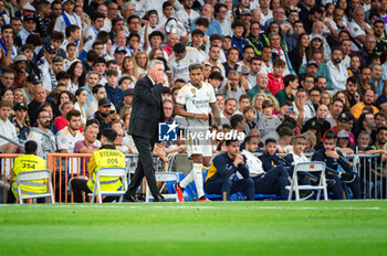 2023-09-02 - Carlo Ancelotti (Real Madrid) and Rodrygo (Real Madrid) during the LaLiga EA Sports football match between Real Madrid vs Getafe played at Bernabeu stadium on September 02, 2023 in Madrid, Spain - REAL MADRID VS GETAFE - SPANISH LA LIGA - SOCCER