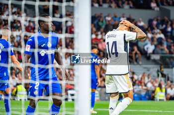 2023-09-02 - Joselu (Real Madrid) missing a goal during the LaLiga EA Sports football match between Real Madrid vs Getafe played at Bernabeu stadium on September 02, 2023 in Madrid, Spain - REAL MADRID VS GETAFE - SPANISH LA LIGA - SOCCER