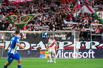 2023-09-15 - Florian Lejeune (Rayo Vallecano) in action with the ball during the LaLiga EA Sports football match between Rayo Vallecano vs Deportivo Alaves played at Estadio de Vallecas on September 15, 2023 in Madrid, Spain - RAYO VALLECANO VS ALAVES - SPANISH LA LIGA - SOCCER
