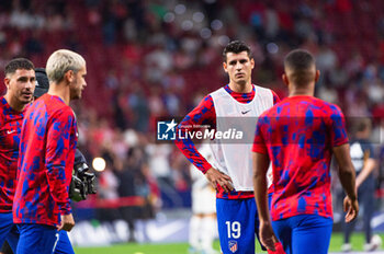 2023-09-24 - Alvaro Morata (Atletico Madrid) warm up before the football match between Atletico Madrid vs Real Madrid, knows as the Derbi of Madrid, valid for the matchday 06 of LaLiga EA Sports played at Estadio Civitas Metropolitano on September 24, 2023 in Madrid, Spain - ATLETICO MADRID VS REAL MADRID - SPANISH LA LIGA - SOCCER