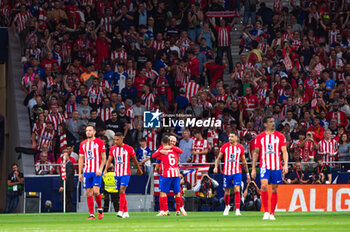 2023-09-24 - Antoine Griezmann (Atletico Madrid) celebrate his goal with Nacho Fernandez (Real Madrid) and his teammates during the football match between Atletico Madrid vs Real Madrid, knows as the Derbi of Madrid, valid for the matchday 06 of LaLiga EA Sports played at Estadio Civitas Metropolitano on September 24, 2023 in Madrid, Spain - ATLETICO MADRID VS REAL MADRID - SPANISH LA LIGA - SOCCER