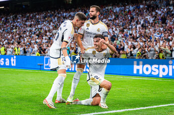 2023-09-27 - Brahim Diaz (Real Madrid) celebrate his goal with his teammates Nacho Fernandez (Real Madrid) and Federico Valverde (Real Madrid) during the football match of Spanish championship La Liga EA Sports between Real Madrid vs Las Palmas played at Bernabeu stadium on September 27, 2023 in Madrid, Spain - REAL MADRID VS LAS PALMAS - SPANISH LA LIGA - SOCCER
