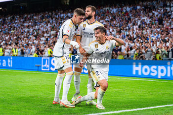 2023-09-27 - Brahim Diaz (Real Madrid) celebrate his goal with his teammates Nacho Fernandez (Real Madrid) and Federico Valverde (Real Madrid) during the football match of Spanish championship La Liga EA Sports between Real Madrid vs Las Palmas played at Bernabeu stadium on September 27, 2023 in Madrid, Spain - REAL MADRID VS LAS PALMAS - SPANISH LA LIGA - SOCCER