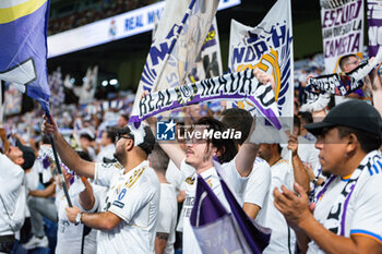 2023-09-27 - Real Madrid fans celebrate the victory at the end of the football match of Spanish championship La Liga EA Sports between Real Madrid vs Las Palmas played at Bernabeu stadium on September 27, 2023 in Madrid, Spain - REAL MADRID VS LAS PALMAS - SPANISH LA LIGA - SOCCER