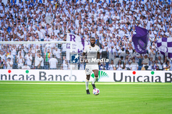 2023-10-07 - Antonio Rudiger (Real Madrid) in action during the football match of Spanish championship La Liga EA Sports between Real Madrid vs Osasuna played at Bernabeu stadium on October 07, 2023 in Madrid, Spain - REAL MADRID VS OSASUNA - SPANISH LA LIGA - SOCCER
