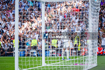 2023-10-07 - Jude Bellingham (Real Madrid) celebrate his goal during the football match of Spanish championship La Liga EA Sports between Real Madrid vs Osasuna played at Bernabeu stadium on October 07, 2023 in Madrid, Spain - REAL MADRID VS OSASUNA - SPANISH LA LIGA - SOCCER