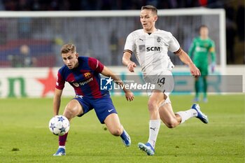 2023-10-25 - BARCELONA, SPAIN - OCTOBER 25: Fermin Lppez of FC Barcelona in action with Denil Castillo of FC Shakhtar Donetsk during the UEFA Champions League match between FC Barcelona and FC Shakhtar Donetsk at the Estadi Olimpic Lluis Companys on October 25, 2023 in Barcelona, SpainSpain La Liga soccer match UEFA Champions League FC Barcelona vs Shakhtar 900/Cordon Press - LA LIGA: UEFA CHAMPIONS LEAGUE FC BARCELONA VS SHAKHTAR - SPANISH LA LIGA - SOCCER