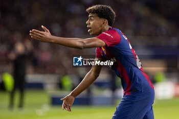 2023-10-25 - BARCELONA, SPAIN - OCTOBER 25: Lamine Yamal of FC Barcelona during the UEFA Champions League match between FC Barcelona and FC Shakhtar Donetsk at the Estadi Olimpic Lluis Companys on October 25, 2023 in Barcelona, SpainSpain La Liga soccer match UEFA Champions League FC Barcelona vs Shakhtar 900/Cordon Press - LA LIGA: UEFA CHAMPIONS LEAGUE FC BARCELONA VS SHAKHTAR - SPANISH LA LIGA - SOCCER