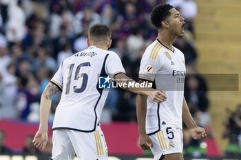 2023-10-28 - BARCELONA, SPAIN - OCTOBER 28: Jude Bellingham of Real Madrid celebrates a goal during the La Liga EA Sports match between FC Barcelona and Real Madrid at the Estadi Olimpic Lluis Companys on October 28, 2023 in Barcelona, SpainSpain La Liga soccer match FC Barcelona vs Real Madrid 900/Cordon Press - LA LIGA: FC BARCELONA VS REAL MADRID - SPANISH LA LIGA - SOCCER