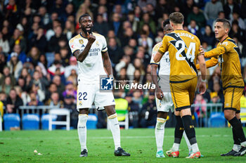 2023-11-05 - Antonio Rudiger (Real Madrid) in a fight with Rayo Vallecano players during the football match of Spanish championship La Liga EA Sports between Real Madrid vs Rayo Vallecano played at Bernabeu stadium on November 05, 2023 in Madrid, Spain - REAL MADRID VS RAYO VALLECANO - SPANISH LA LIGA - SOCCER
