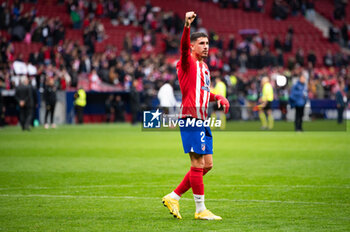 2023-12-10 - Jose Gimenez of Atletico Madrid seen greeting the fans at the end of the La Liga EA Sports 2023/24 football match between Atletico Madrid vs Almeria at Metropolitano stadium in Madrid, Spain. - ATLETICO MADRID VS ALMERIA - SPANISH LA LIGA - SOCCER