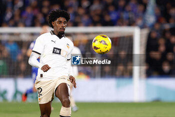2023-12-08 - Thierry Correia of Valencia during the Spanish championship La Liga football match between Getafe CF and Valencia CF on December 8, 2023 at Coliseum de Getafe in Madrid, Spain - FOOTBALL - SPANISH CHAMP - GETAFE V VALENCIA - SPANISH LA LIGA - SOCCER