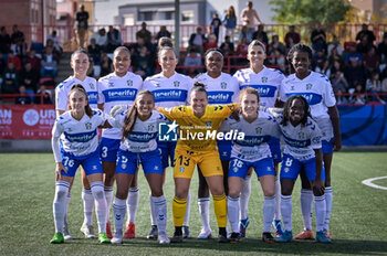 2023-11-12 - UD Tenerife lime up during a Liga F match between Levante Las Planas and UD Tenerife at Camp Municipal Les Planes, in Barcelona, ,Spain on November 12, 2023. (Photo / Felipe Mondino) - LEVANTE LAS PLANAS - UD TENERIFE - SPANISH PRIMERA DIVISION WOMEN - SOCCER