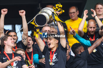2023-04-30 - 04.06.2023, Bern, Wankdorf, CUP Final: BSC Young Boys - FC Lugano, #22 Donat Rrudhani (Young Boys) with Swiss Cup trophy - CUP FINAL: BSC YOUNG BOYS - FC LUGANO - SWISS CUP - SOCCER