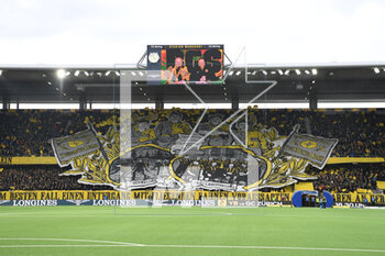 2023-03-19 - February 19, 2023, Bern, Wankdorf, Super League: BSC Young Boys - FC Lugano, the fans of the BSC Young Boys greet their team with a choreo. - SUPER LEAGUE: BSC YOUNG BOYS - FC LUGANO - SWISS SUPER LEAGUE - SOCCER