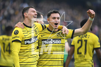 2023-04-30 - April 30, 2023, Bern, Wankdorf Stadium, Super League: BSC Young Boys - FC Luzern, #16 Christian Fassnacht (Young Boys) is happy with #32 Fabian Rieder (Young Boys) about his goal to make it 2-0. - SUPER LEAGUE: BSC YOUNG BOYS - FC LUZERN - SWISS SUPER LEAGUE - SOCCER
